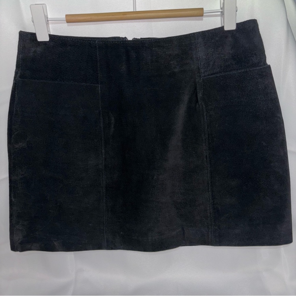 Cooperative Mini Leather Black Skirt